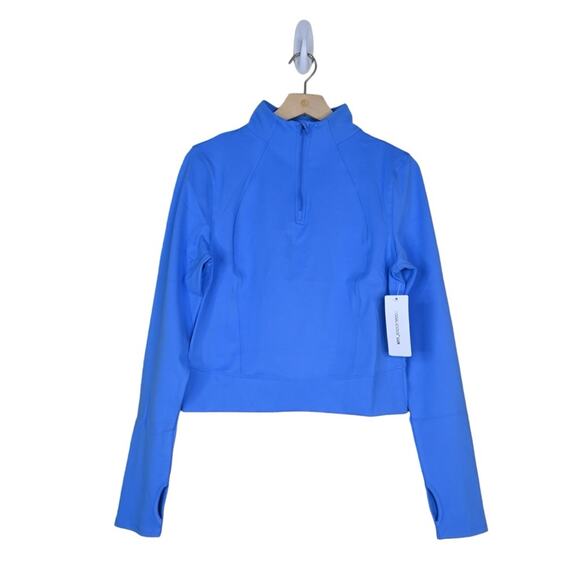 YOGALICIOUS Womens L Lux Crosstrain Half Zip Jacket in Marina Blue NEW - Picture 2 of 11